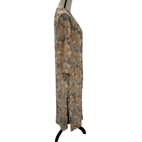 Jessica Simpson Wild Paisley Gardenia Swimsuit Coverup - Brown Tan - size Large - Picture 2 of 9